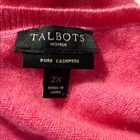 Talbots Bright Pink V-Neck Sweater - Picture 2 of 3